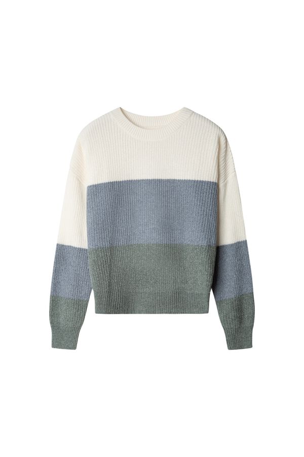 Springfield Colour block chenille jumper beige