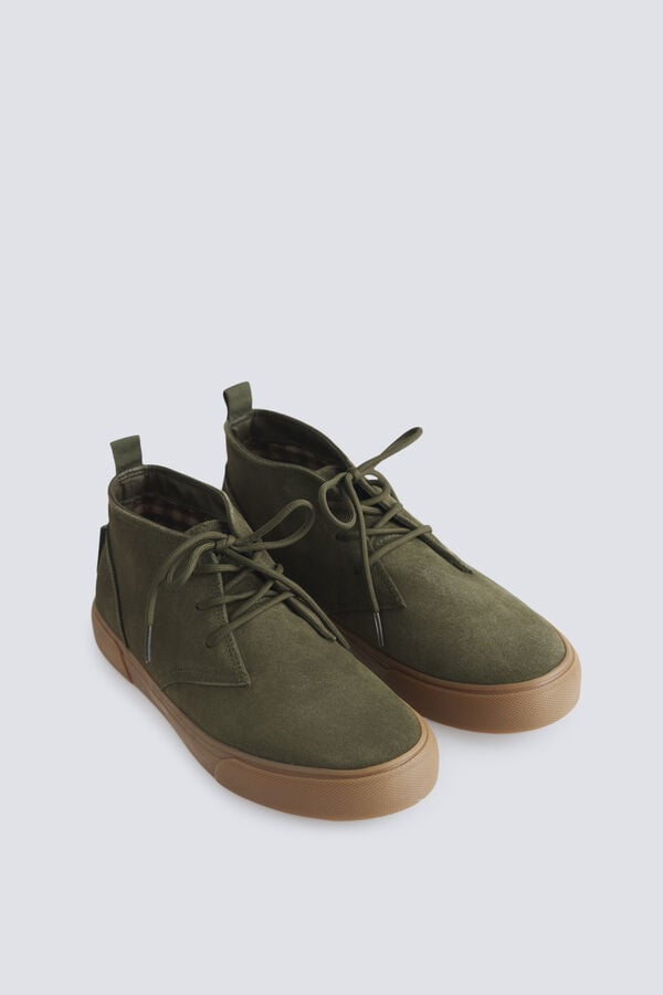 Springfield Leather lace-up boot green