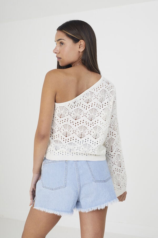 Springfield Asymmetric knit jumper white