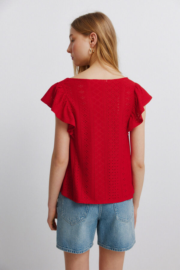 Springfield Embroidered short sleeve T-shirt red