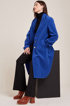 Springfield Long wool broadcloth-style coat Blue