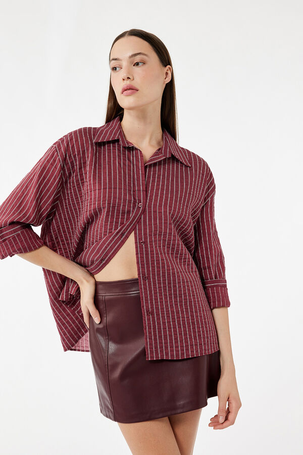 Koton Leather-effect miniskirt red