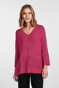 Springfield Long-sleeved V-neck jersey-knit jumper purple