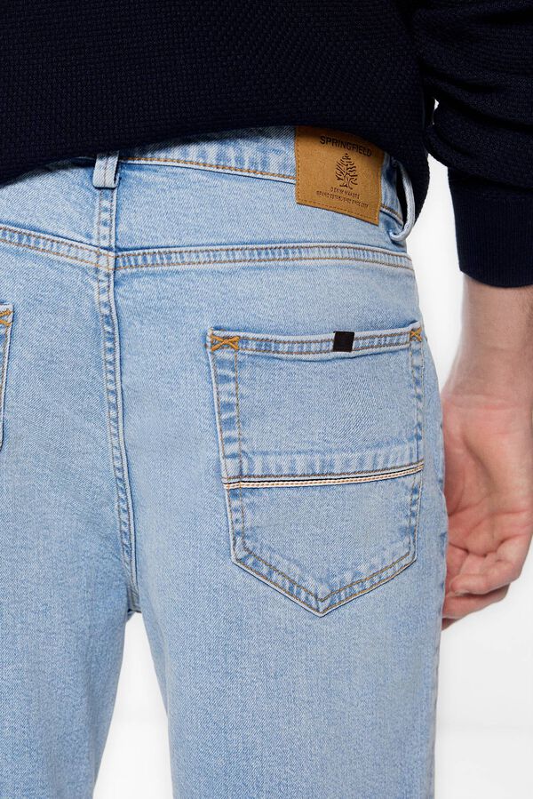 Springfield Jeans slim lavagem média-clara azul