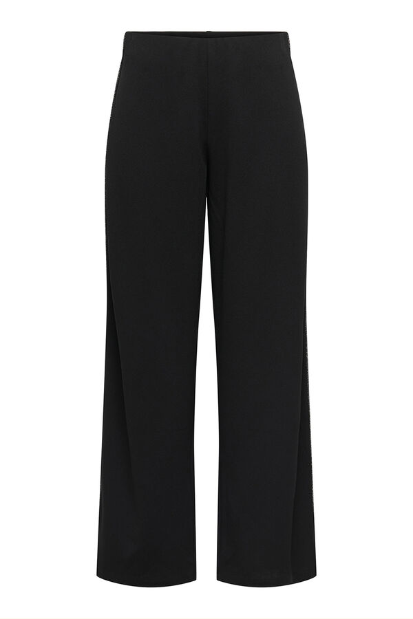 JDY Pantalón largo wideleg lurex negro