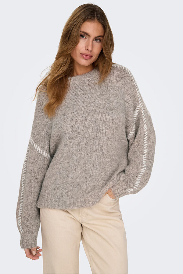 JDY Round neck jumper grey