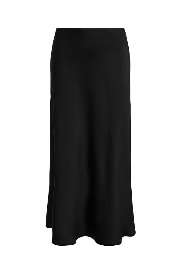 Only Falda larga sat&eacute;n negro