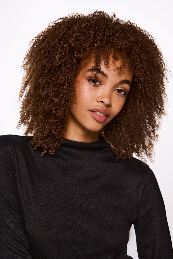 Springfield Camiseta cuello perkins tacto suave negro