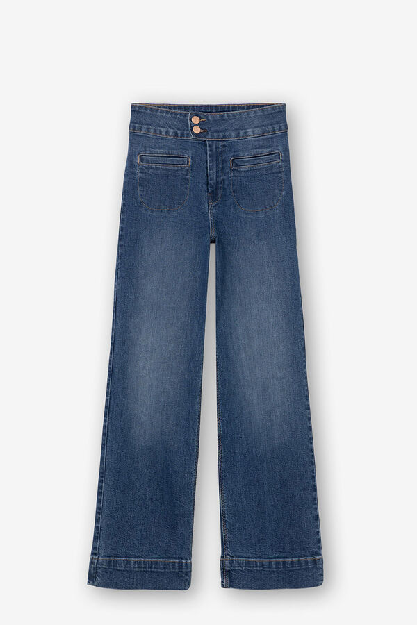 Springfield Olivia Comfort high-rise straight-fit jeans steel blue