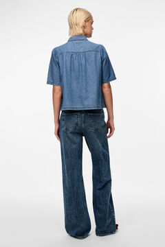 Pieces Camisa vaquera de manga corta