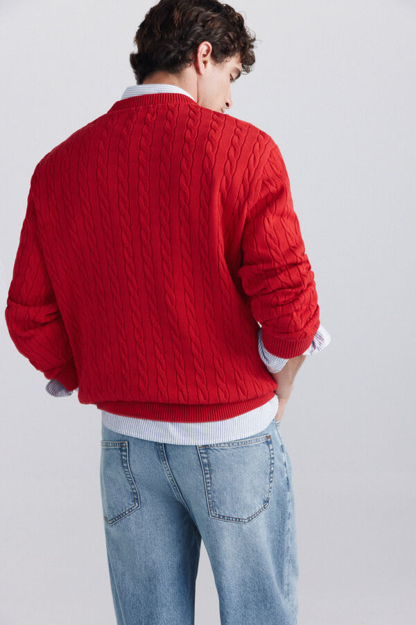 Springfield Cross-knit jumper red