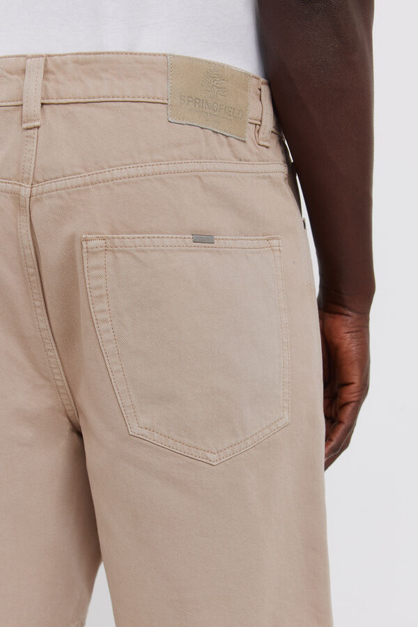 Springfield Washed straight fit Bermuda shorts nude