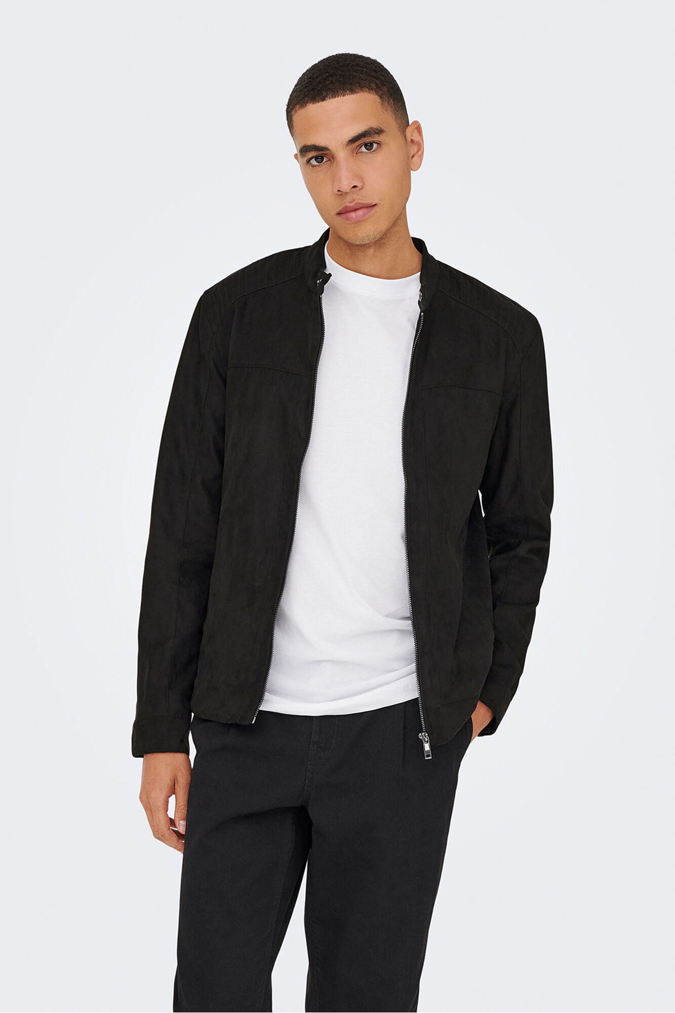 Only & Sons Chaqueta biker antelina
