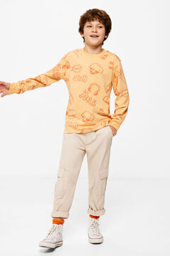 Springfield Camiseta gruesa estampados skate niño naranja