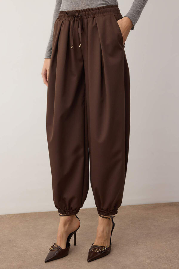 Trendyol Pantalones bombachos flu&iacute;dos marr&oacute;n