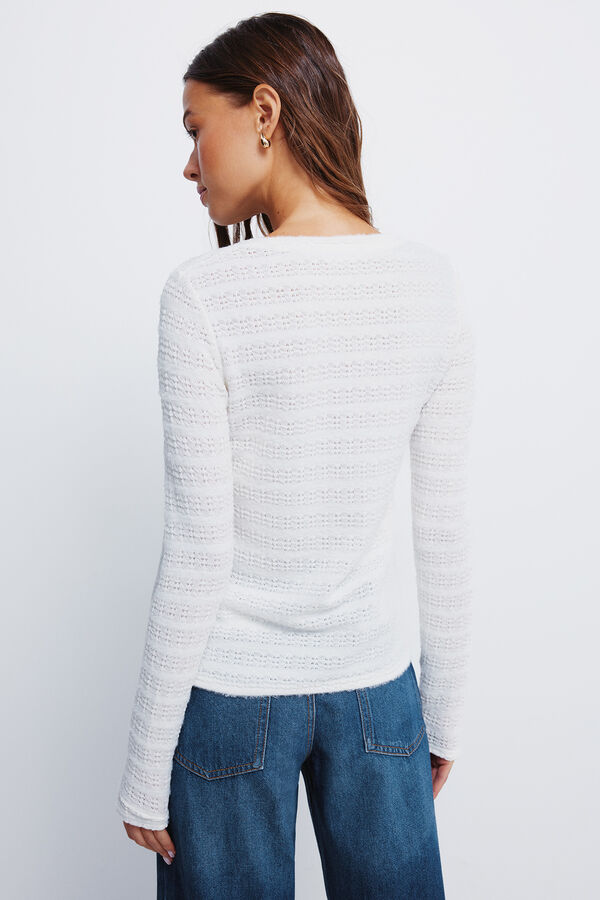 Springfield Camisola chenille estrutura branco