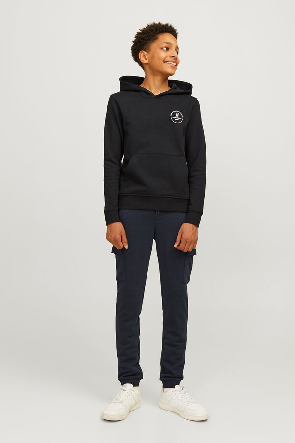 Jack & Jones Junior Fleece hood sweatshirt  Crna