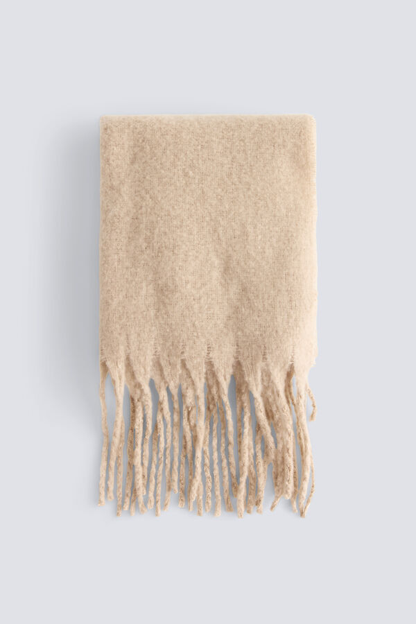 Springfield Plain scarf with tassels brown