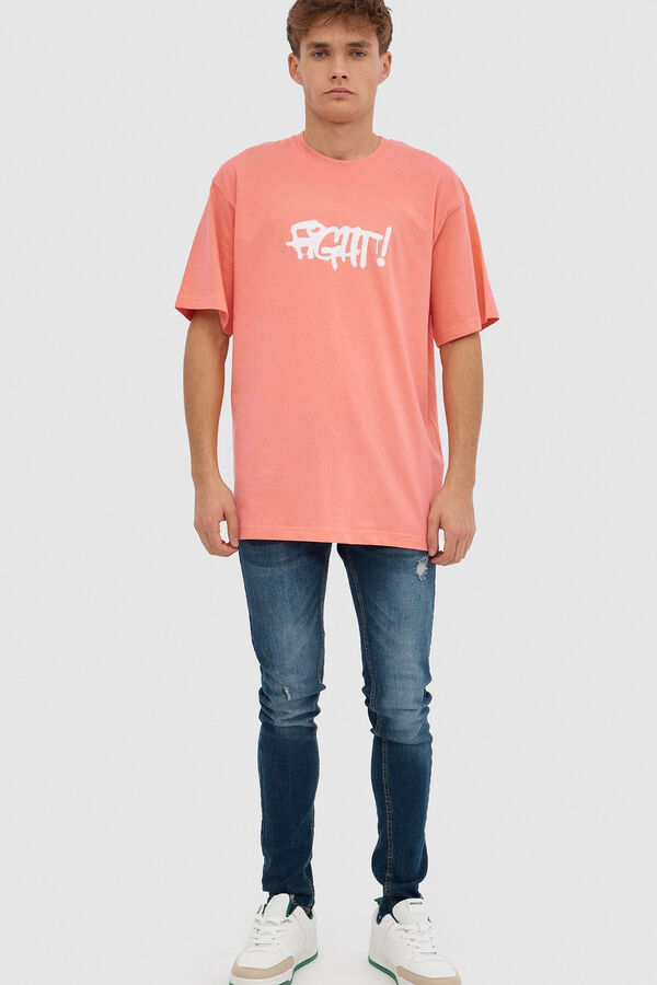 Springfield Graffiti print T-shirt roze