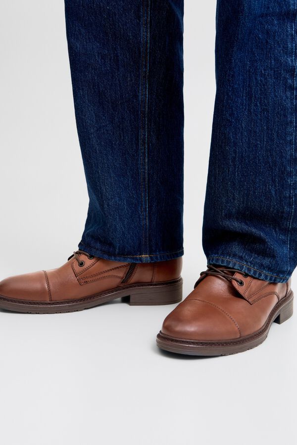 Jack & Jones 100% leather ankle boots nude
