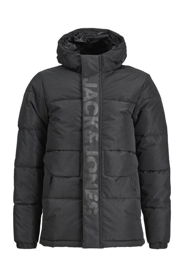 Jack & Jones Junior Puffer jacket with hood black
