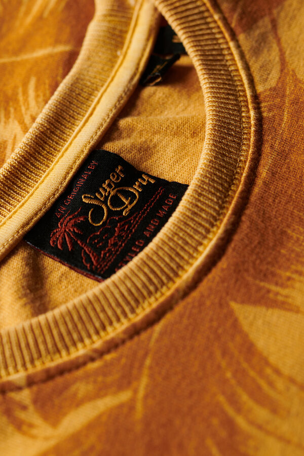 Springfield Camiseta con estampado sobreteñido Vintage estampado amarillo
