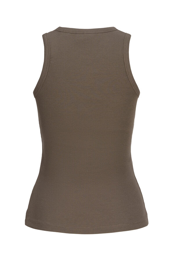 Jack & Jones Top canal&eacute; sin mangas el&aacute;stico gris