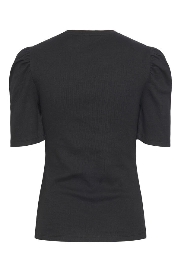 Springfield Short-sleeved cotton top. black