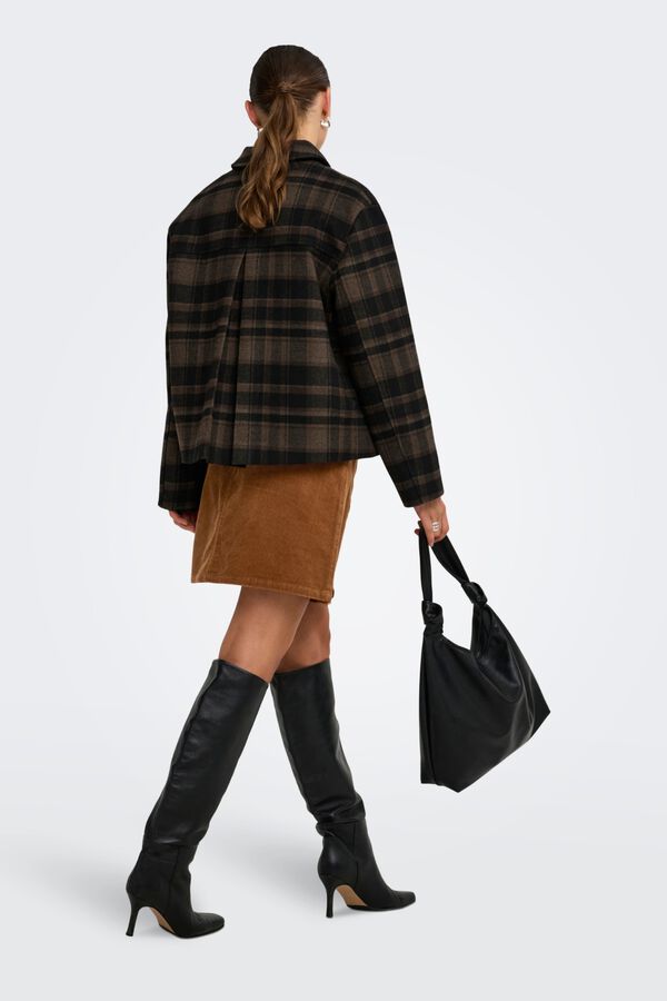 JDY Short cloth coat mink