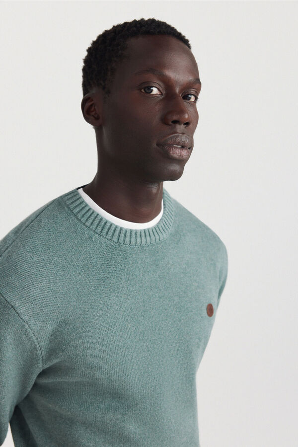 Springfield Plain round neck jumper green