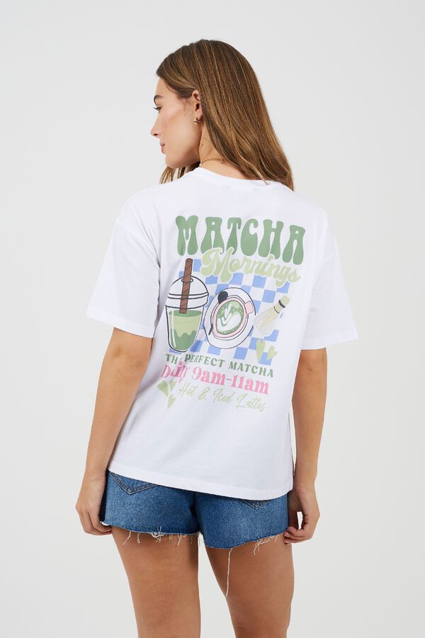 Brave Soul Camiseta oversize con estampado blanco