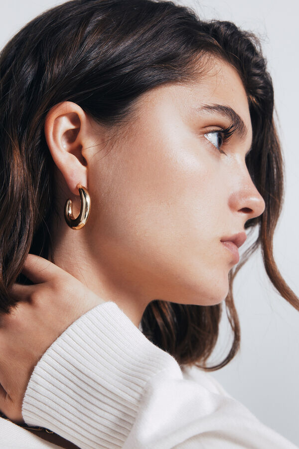 Springfield Paket debelih srebrnih i zlatnih naušnice s obručem Žuta