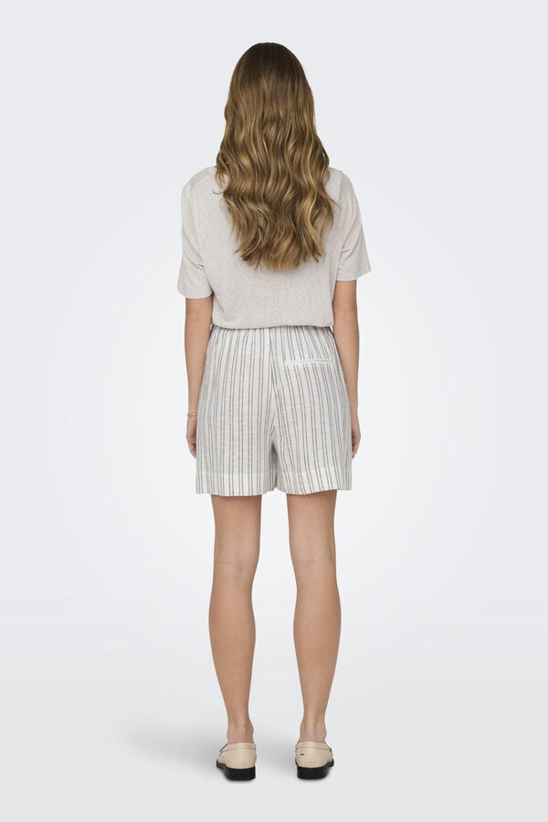 Springfield Striped linen shorts white