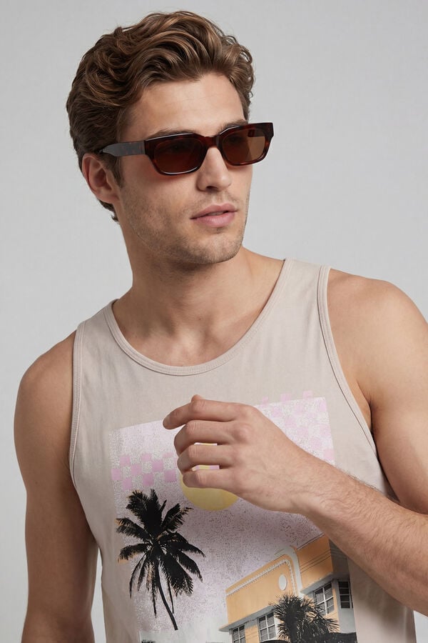 JJ REBEL Printed vest top grey