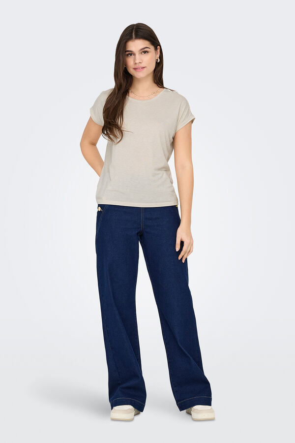 Only regular fit glitter t-shirt white