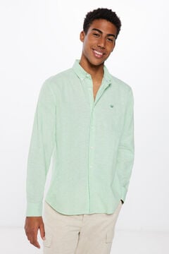Springfield Camisa lino color verde