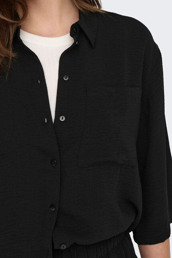 JDY Camisa larga manga 3/4  preto