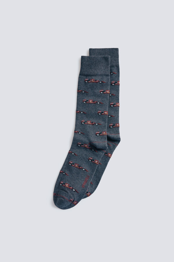 Springfield Cotton racing car sock grey