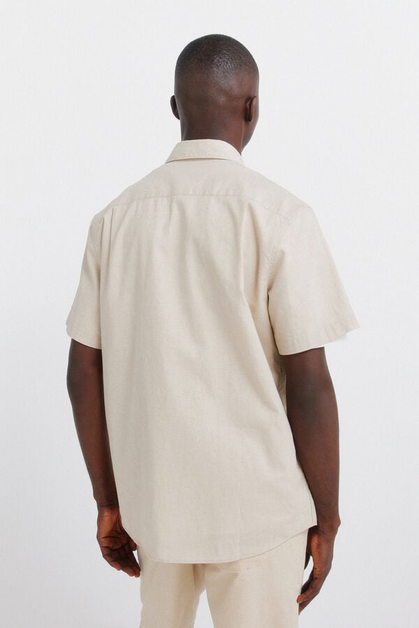 Springfield Linen short sleeve shirt grey