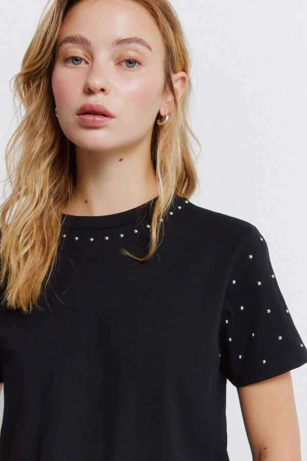 Springfield Studded short sleeve T-shirt black
