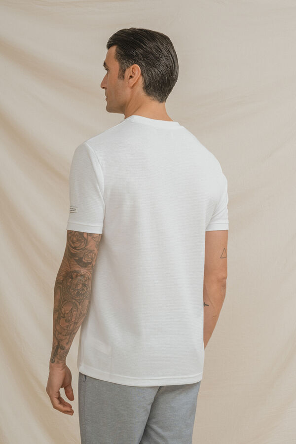 Celopman Camiseta cuadrill&eacute; blanco