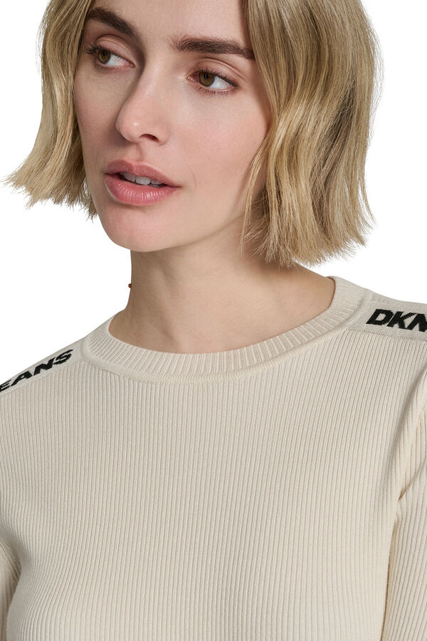 DKNY Logo detail jumper beige
