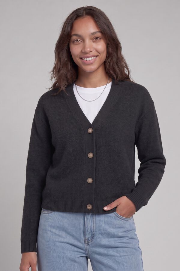 JJ REBEL Loose wool cardigan black