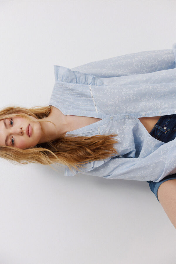 Springfield Romantic ruffled shirt blue