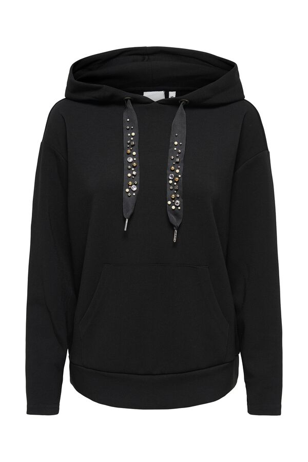 Only Sweatshirt com capuz preto