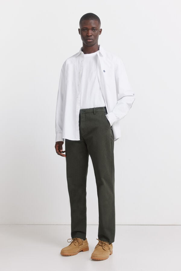 Springfield Pantalón estructura comfort fit kaki