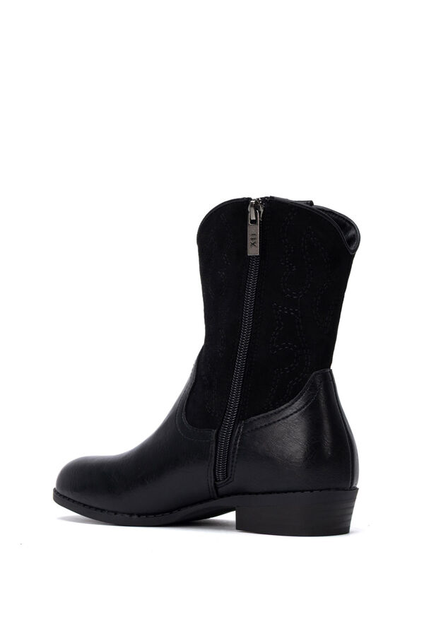 XTI Faux suede cowboy ankle boots black