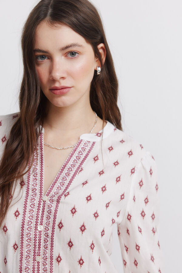 Springfield Printed long sleeve shirt brown