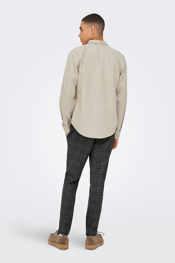 Only & Sons Lang&auml;rmeliges Hemd Grau