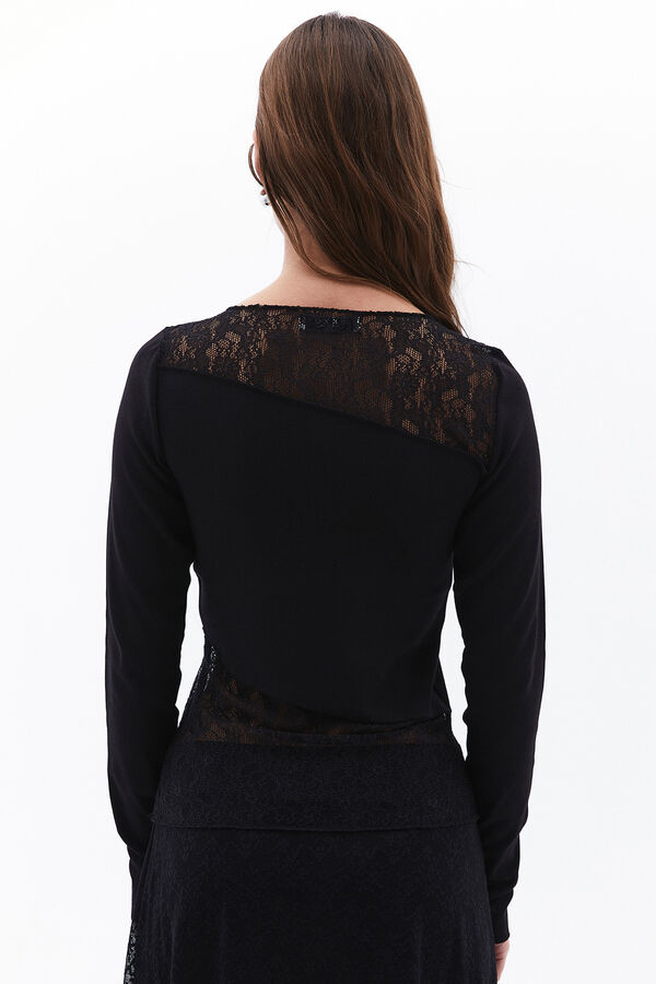 Oxxo Lace T-shirt Crna